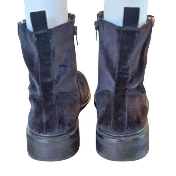 Black Velvet Booties American Eagle Zip + Lace Up Ankle Boots Women's size 10 - Picture 11 of 16